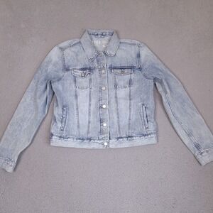 Gap 1969 Denim Jacket Womens XL Tall Trucker Style Icon Jean Light Wash